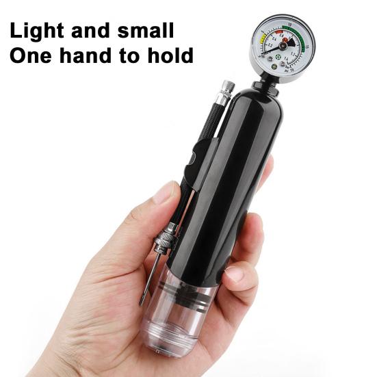 Ballpumpe mit Druckmesser, Dual-Action-Sportballpumpe mit Nadel, Luftaufblas-Handpumpe für Basketball, Fußball