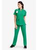 Quick-Dry Short-Sleeve Zipper Gown for Beauty Salon/Hospital Nurses with Casual Stand-Up Collar