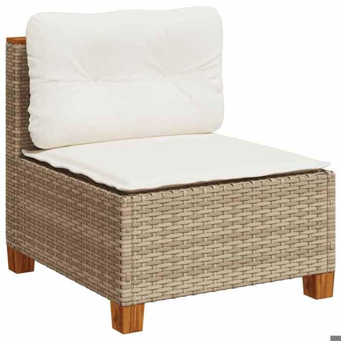 VidaXL Garden Lounge Set with Cushions 10 Pcs Beige Braided Resin 3261985