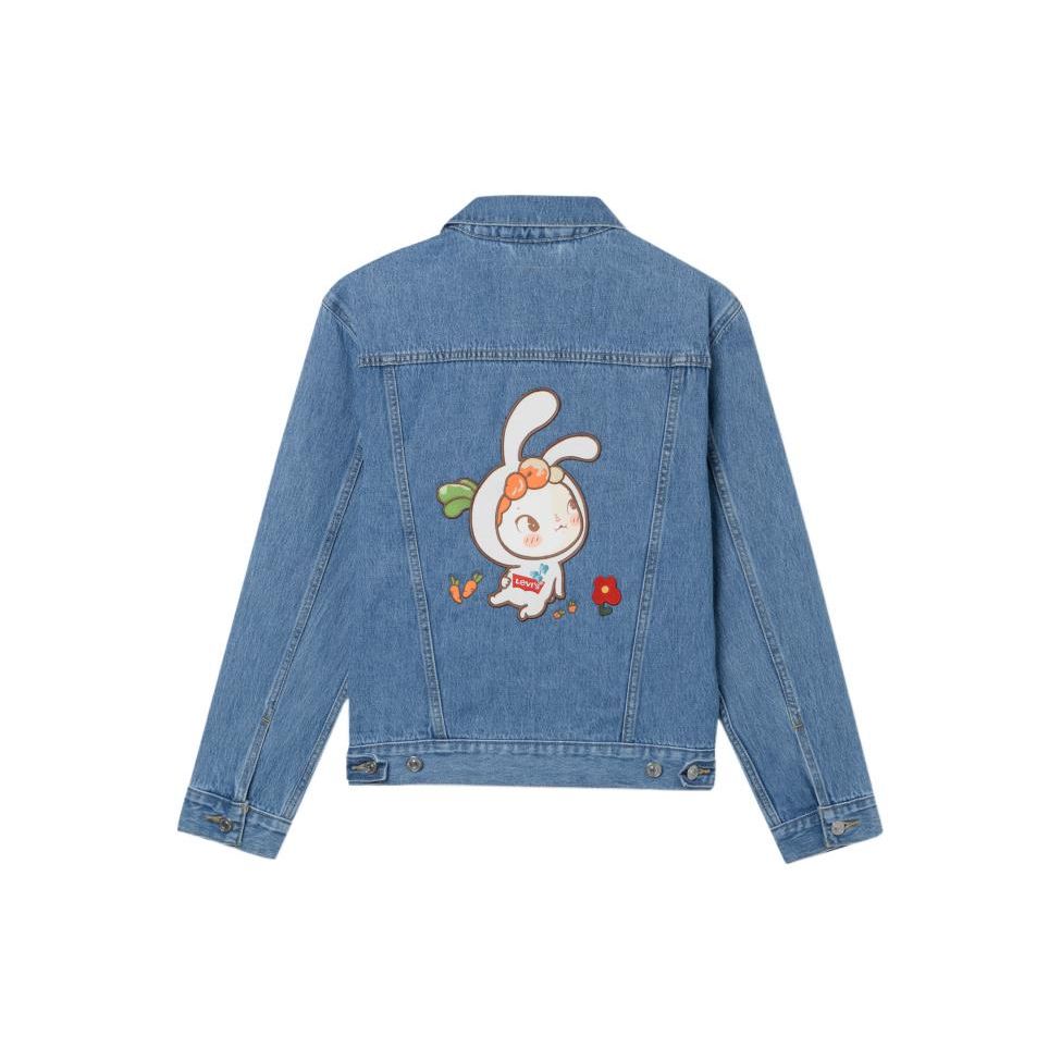 Levis SS22 Sooya Studio Series Cartoon Floral Collar Denim Jacket Women Jacket Blue A4382-0000