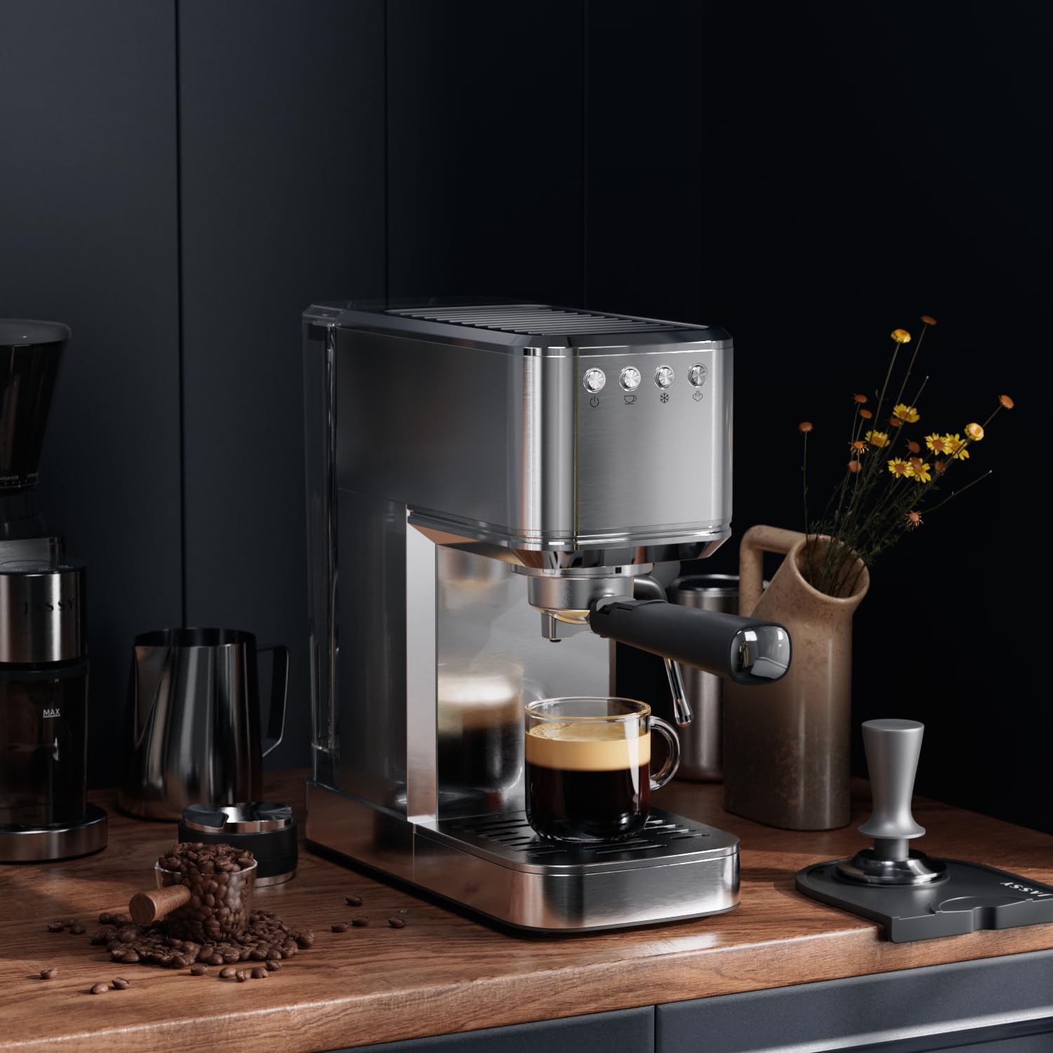 

Espresso Machine with Rapid Cold Brew, Milk Frother, One-Touch Control, 41oz Tank for Latte & Cappuccino United States