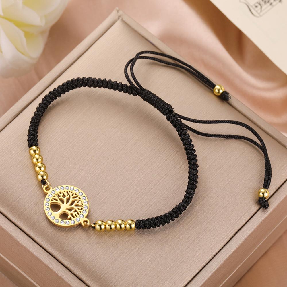 Dawapara Tree of Life Bracelet for Women Positive Energy Growth and Strength Amulet Stainless Steel Minimalist Couple Jewelry