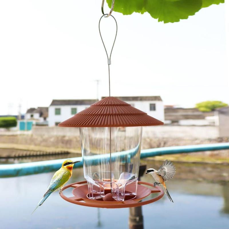 Hanging Bird Feeder Garden Outdoor Automatic Hummingbird Feeder Wild Bird Food Dispenser Bird Feeding Container With Hang Rope