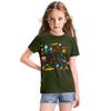 Modieuze tops met ronde hals, korte mouwen en print voor kinderen, zomertops