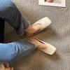 Fashion Square Toe Flats Mules Shoes Women Slippers Summer Slingback Sandals 2024 New Fashion Casual Flip Flops Zapatillas Female Slides