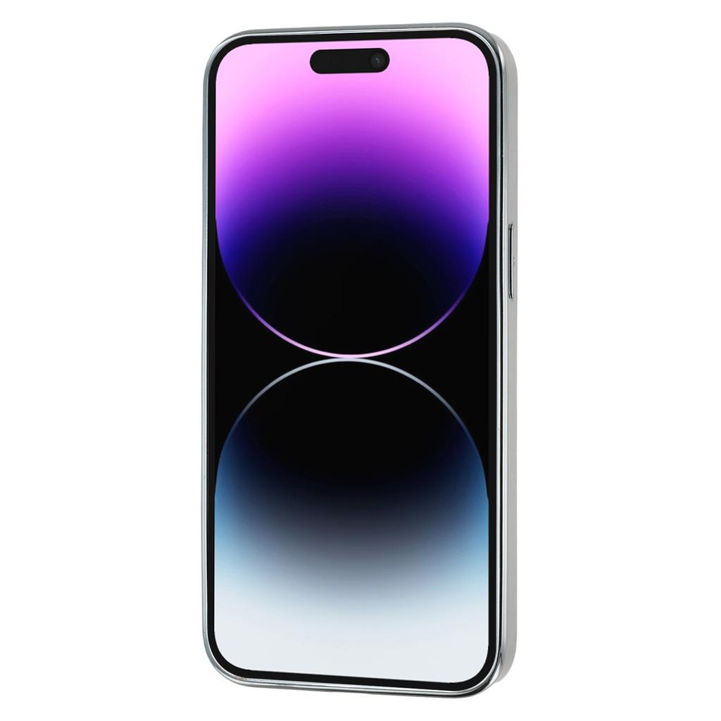 For iPhone 14 Pro Max Case Electroplated Epoxy Metal Decor TPU+Acrylic Phone Cover Precise Cutouts