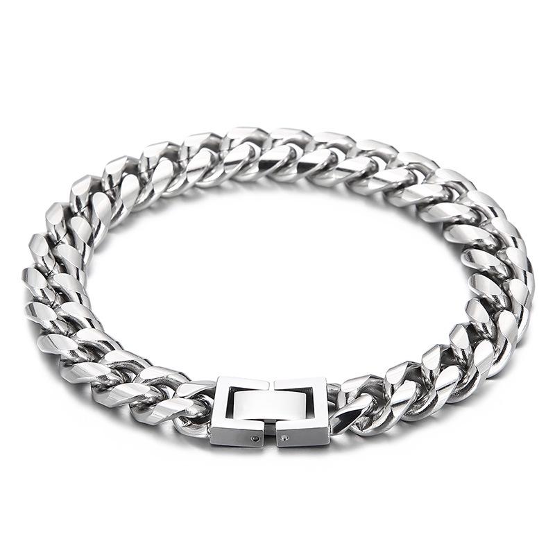 Unisex Cuban Cut Edge Titanium Steel Bracelet - Simple Whip Chain Fashion Jewelry