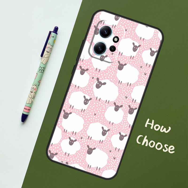 Cute Sheep Case For Xiaomi Redmi Note 14 Pro 13 9 10 11 12 12S Cover For Redmi 15C 15 13C 12C 14C 10C