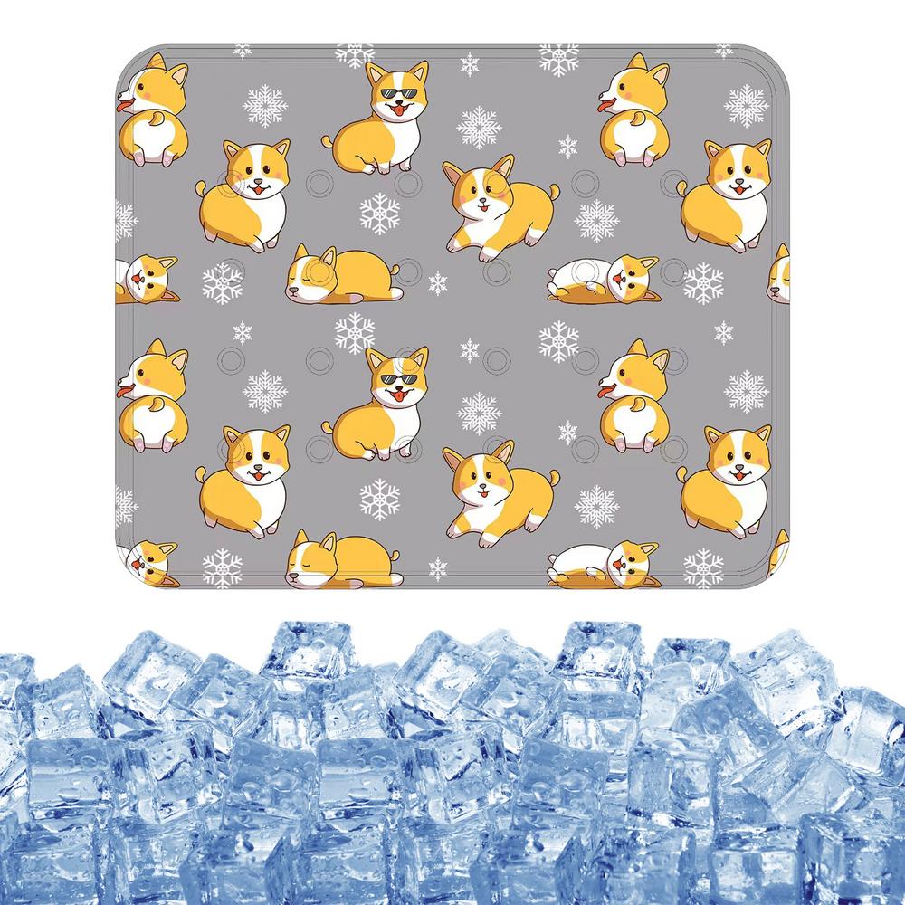 Pet Cooling Mat Comfortable Dog Sleeping Pad Self-Cooling Cute Animal Pattern Outdoor Pet Supplies Rectangular Cat Bed Cooling