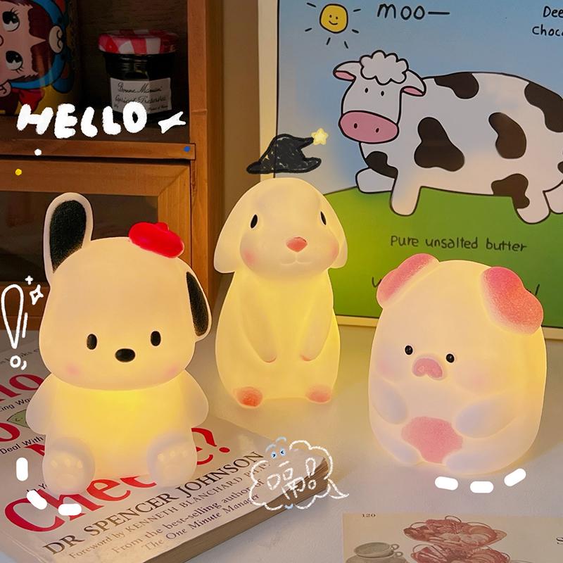 Cartoon Night Light Led Cute Decoration Lamps Moon Bear Dinosaur Girl Kids Children Toys Gifts For Bedroom Bedside Room Lights