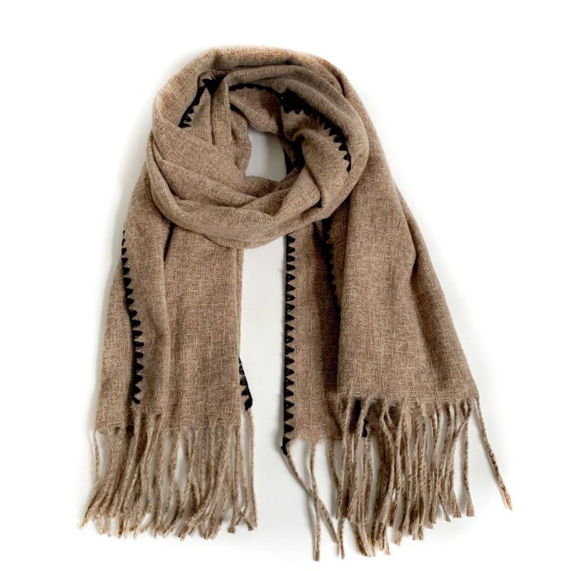 Scarf Women's Winter High-end Sense New Versatile Atmosphere Solid Color Imitation Cashmere Scarf Shawl