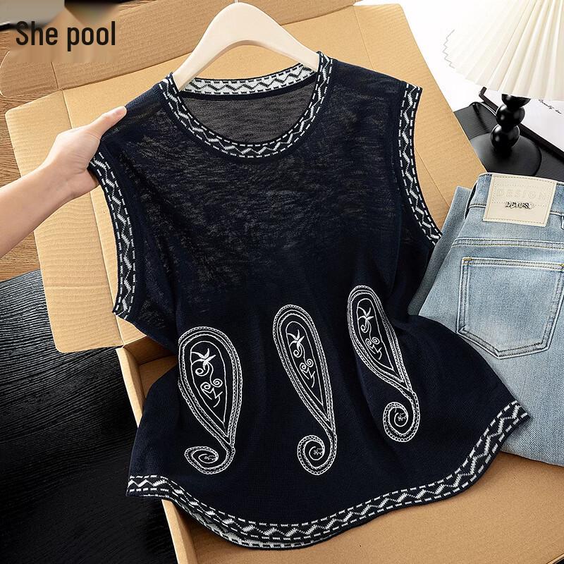 Women s Exotic Paisley Knit Sleeveless Top S