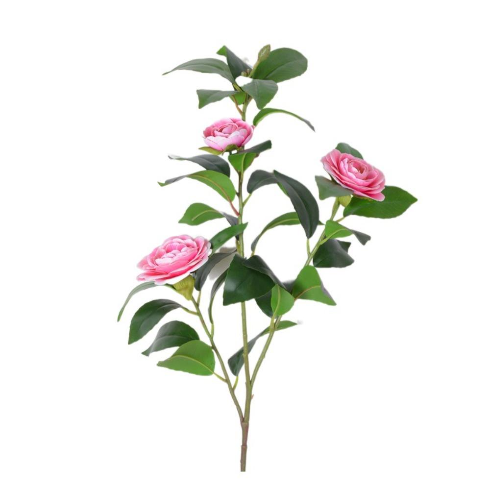 

Пластиковая Шелковая Ветка Цветов Камелии Элегантный Искусственный Цветок Магазин Отель Украшение розовый