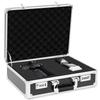 Rxakudedo Large Aluminum Attache Case/Tool Case with Block Cushion, Black, Password Entry, 16.5" Long X 5.5" Wide X 13.5" High