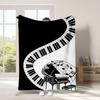 Wavy Piano Keys Floating Music Staff Symbol Throw Blanket For Dorm Office Desk Nap Bedroom Break Birthday Band Friends Gift