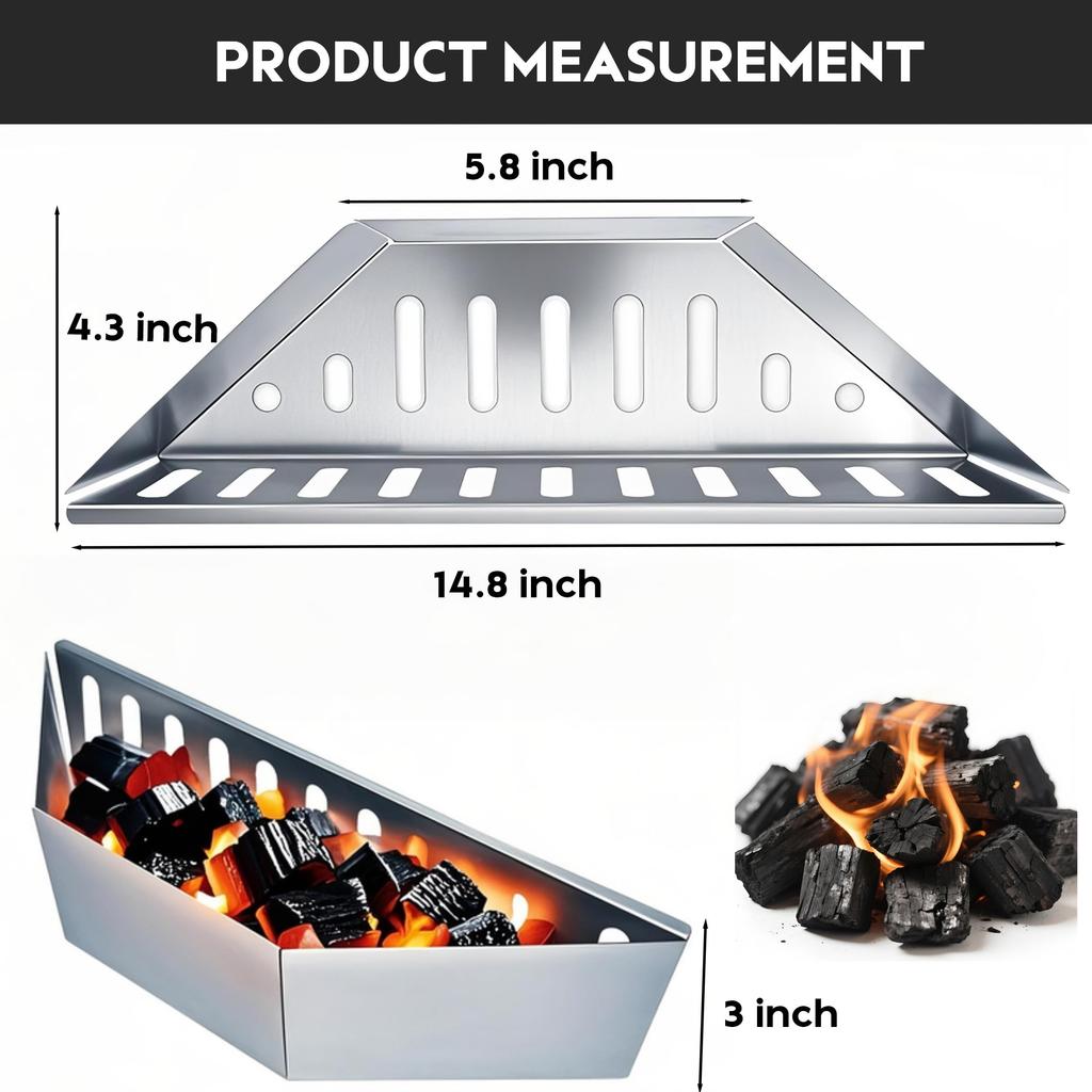 2-piece Set Charcoal Grill Basket Wood Chip Smoker Basket Fruitwood Charcoal Grill Basket Outdoor Bbq Smoker Box And Heater