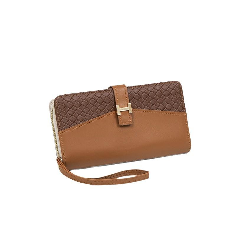 Women's Tri-Fold Minimalist Wallet: Fashionable and Functional Long Clutch with Zipper and Snap Closure, Multiple Card Slots