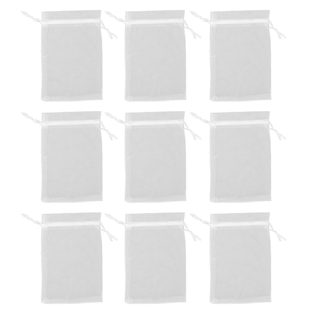 100pcs Small Mesh Bags Drawstring Sheer Organza Bags for Candy Weeding Jewelry White