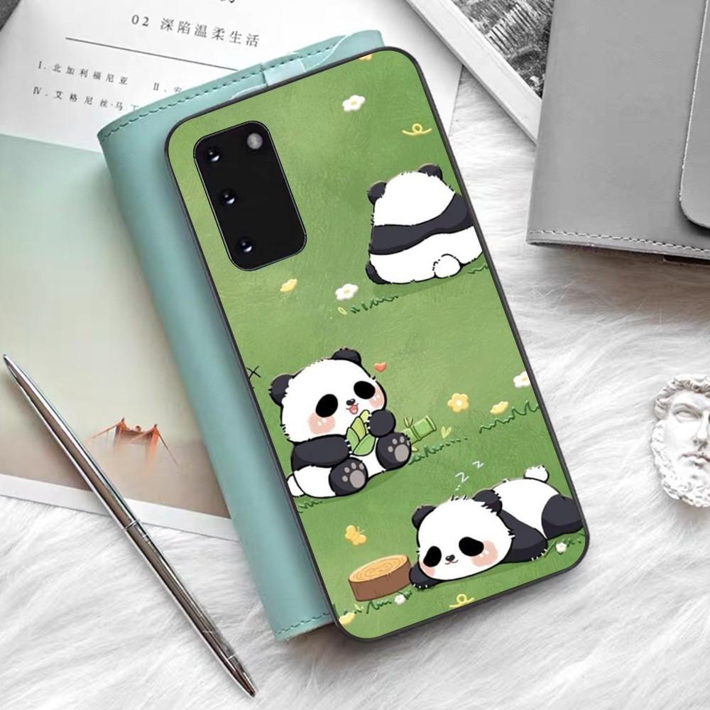 Cartoon Lovely Panda Phone Case Silicone PC+TPU For Samsung S10 20 30 22 23 24 Plus Lite Ultra Cover