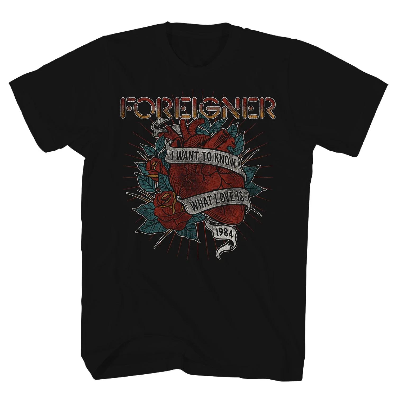 Men s Foreigner 1984 I Want To Know What Love Is T-shirt Medium Black L