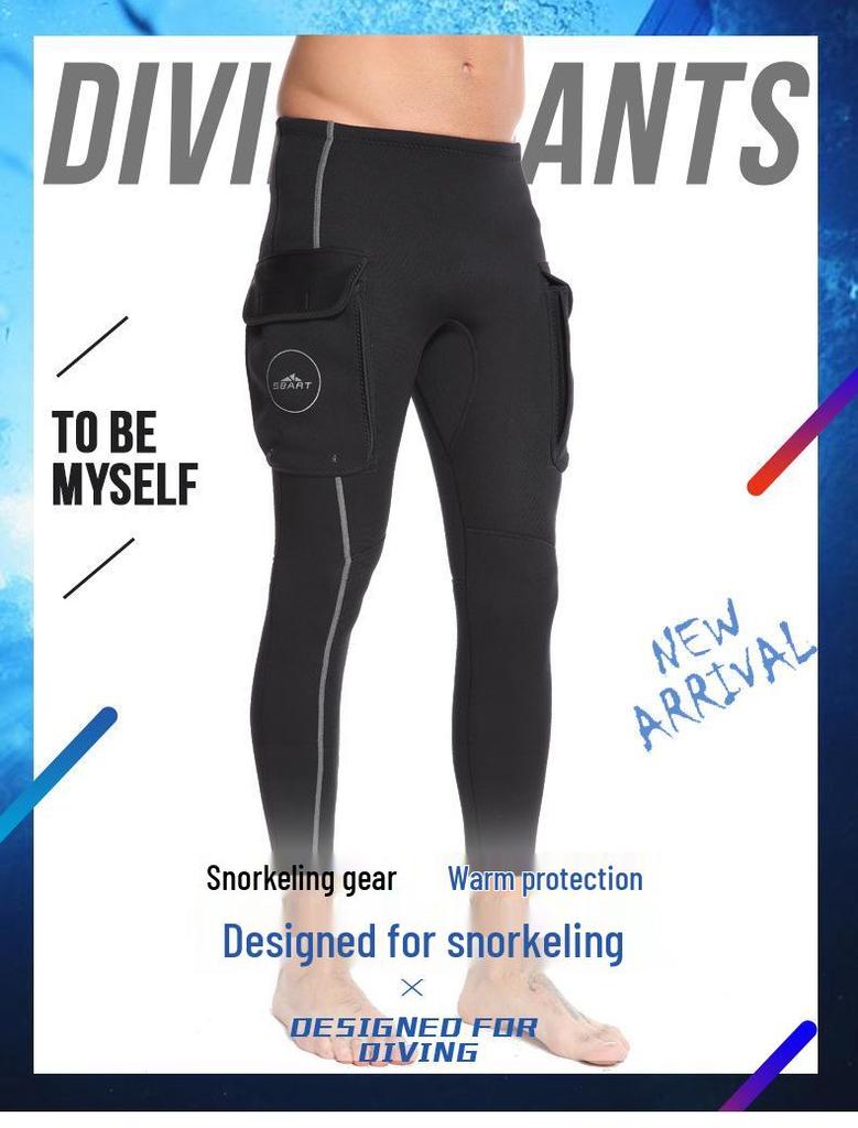 Sharkbat Men's 3MM Cold-Proof Diving Pants - Sun Protection, Warmth, and Snorkeling Comfort
