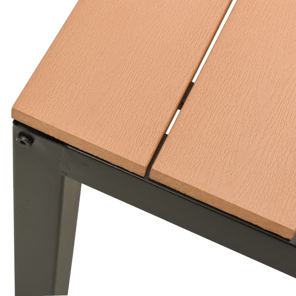 Vidaxl Ławka Ogrodowa, 110 Cm, Stal I Wpc, Brązowo-Czarna