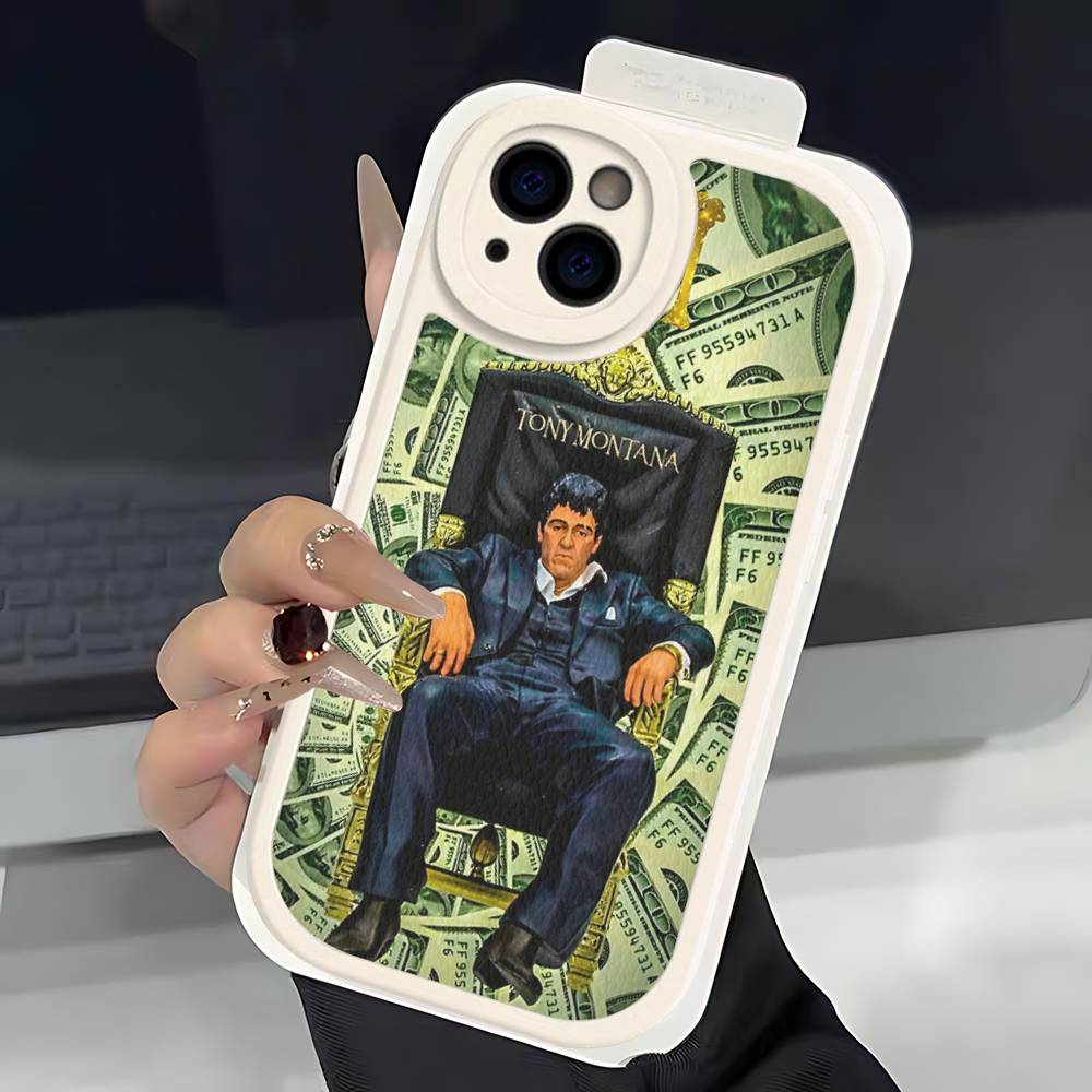 Retro Classic S-ScarfaceS Movie For IPhone 16 15 14 16E 13 12 11 Pro Max Plus Phone Leather Case iPhone 15 plus
