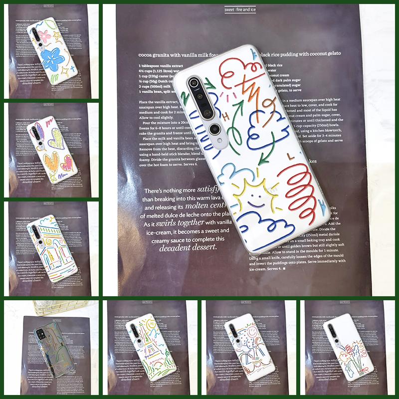 

Для Xiaomi Mi 10 Lite Pro Youth Play задняя крышка, силиконовый прозрачный чехол с цветком и граффити для телефона Xiaomi Mi Note 10 Lite Pro Mi Note 10 Lite