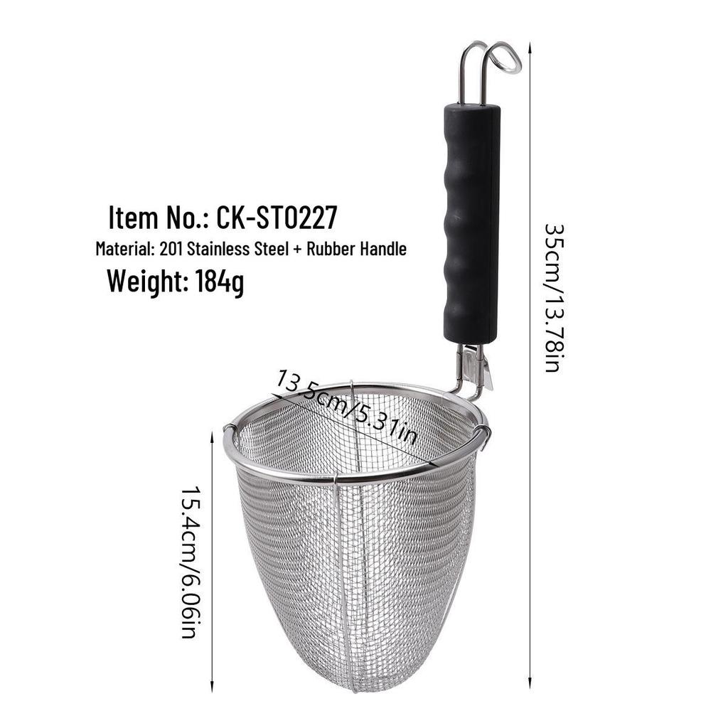 Stainless Steel Foldable Frying Basket for French Fries, Chicken Legs, and Fried Dough Sticks - Special Square Mesh Sieve.