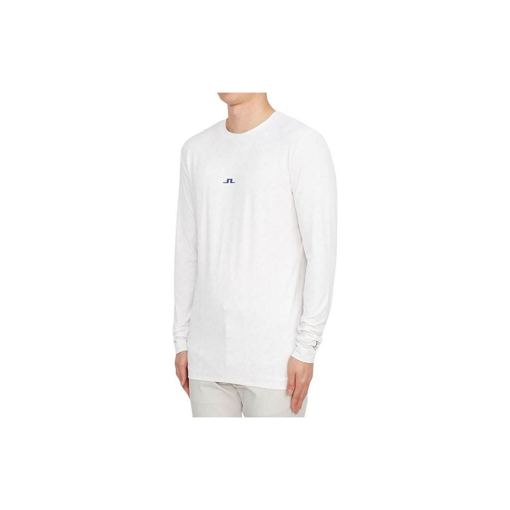 J.Lindeberg Pattern Printed Crew Neck Long Sleeve T-Shirt Men tops White GMJT08404-A036