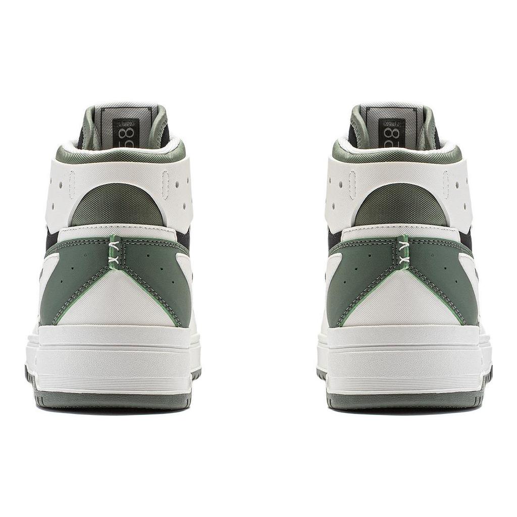 Li Ning Mountain Origin 2.0 Slip Resistant Abrasion Resistant High top Skateboard Shoes Men's White Green AGCT291-2