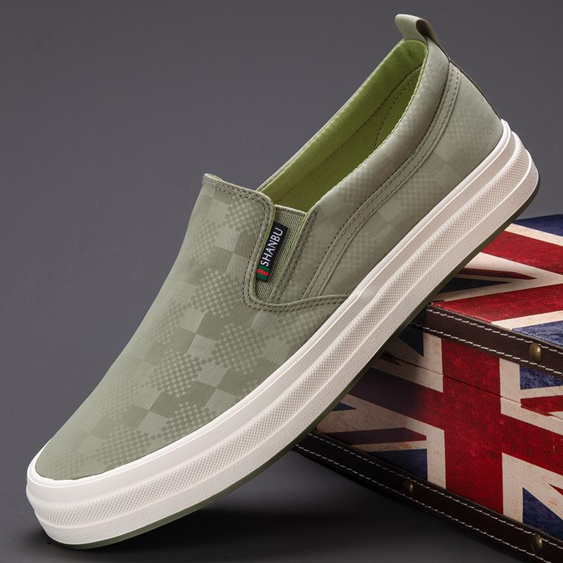 Mens Canvas Shoes Spring New Casual Fashion Board Shoes Lightweight Soft Sole Mens Shoes Breathable Thin Cloth Shoes Men