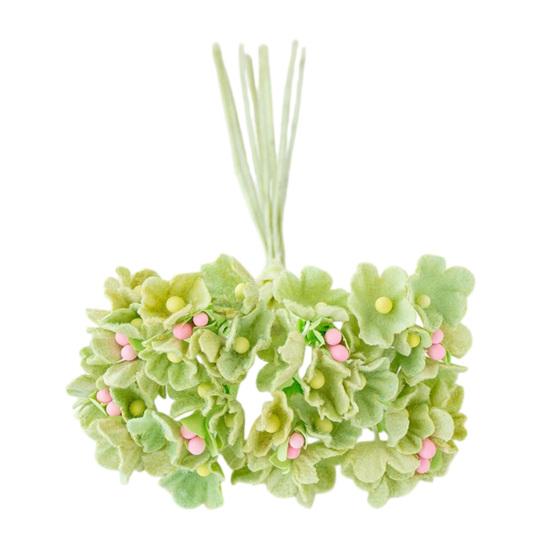 Artificial Mini Flowers Bouquet Handmade Small Wildflower Crafts for DIY Wedding Bouquet Wreath Bridal Shower Party Home Decor зелёный