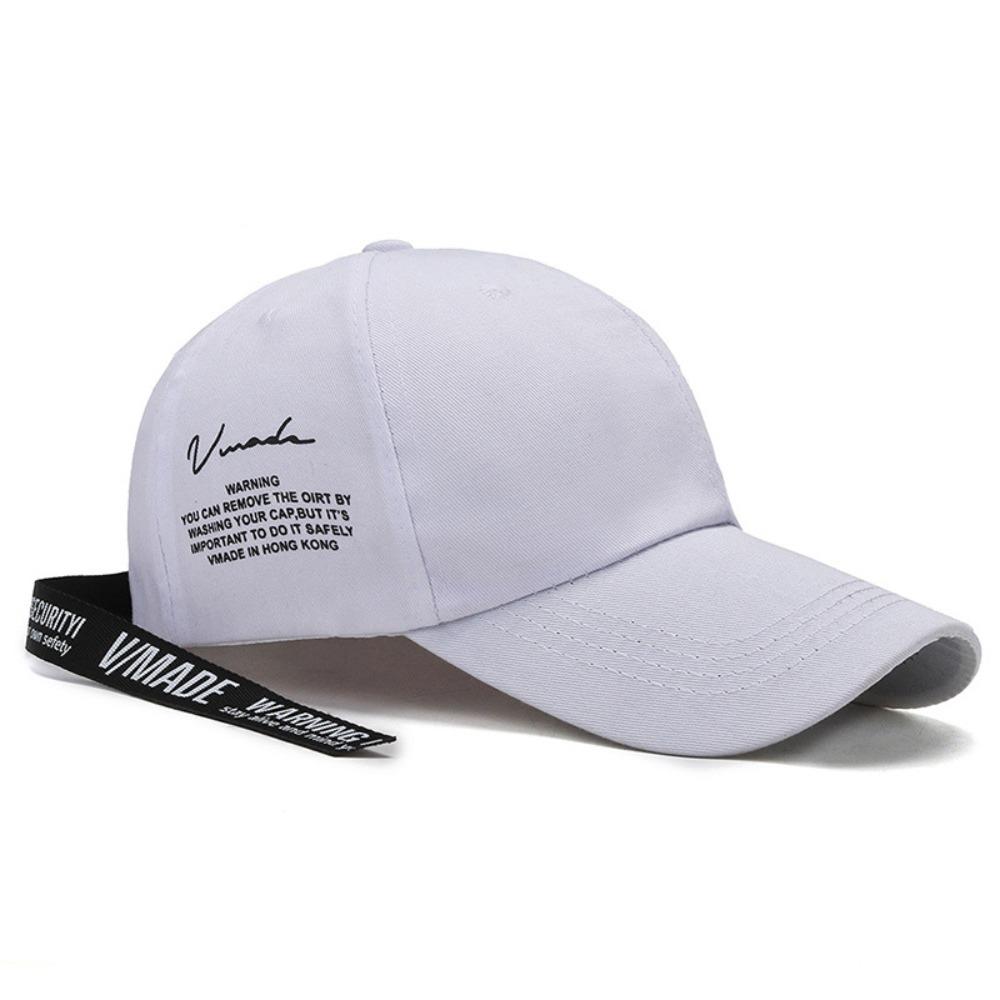 Adjustable Baseball Cap Cotton Long Ribbon Hat Stylish Punk Caps Punk Style