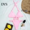 Attractive Bikini Ensemble 2Pcs/Set Women Set Halter Padded Wireless Bra High Close-fitting Tankini Waist Swimming Briefs Split Design Solid