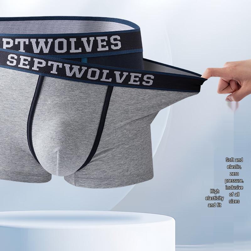 Qipilong Men's Pure Cotton Antibacterial Boxer Briefs 3-Pack