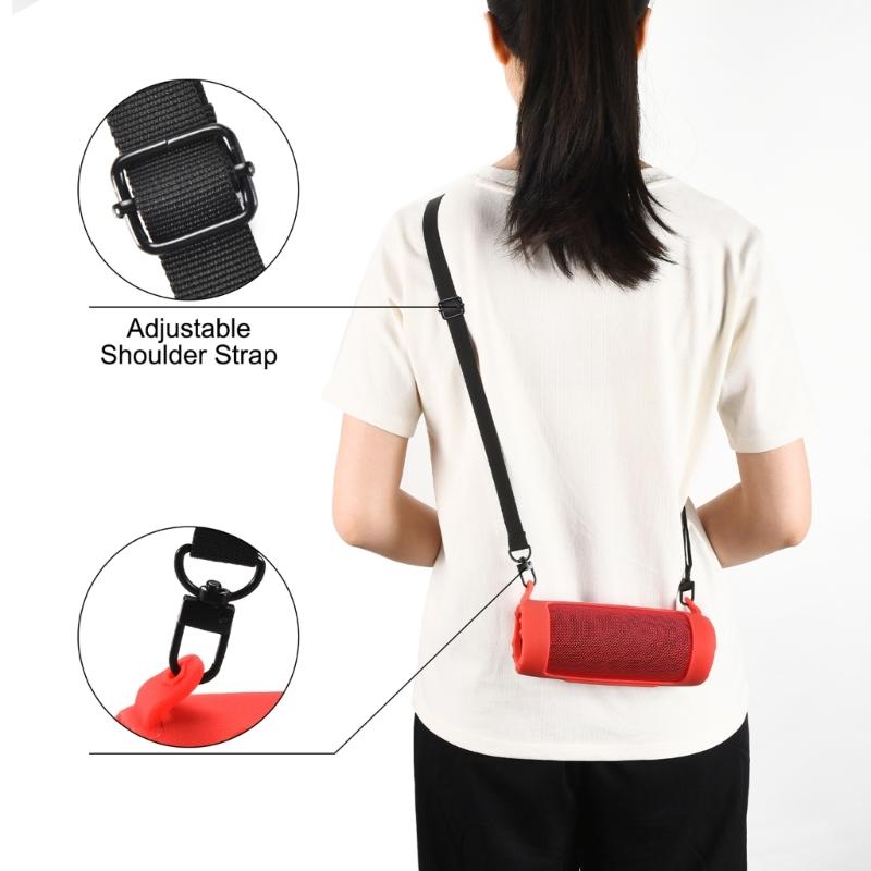 Silikon-Schutzhülle für FLIP 7 Wireless-Lautsprecher Schutzhülle Abnehmbarer Schultergurt