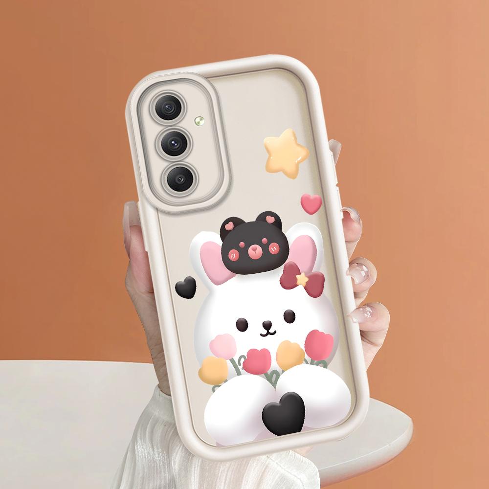 Coque de téléphone en Silicone souple, motif d'impression d'échelle carrée, couverture complète d'appareil photo, Protection antichoc, étui en caoutchouc pour Samsung