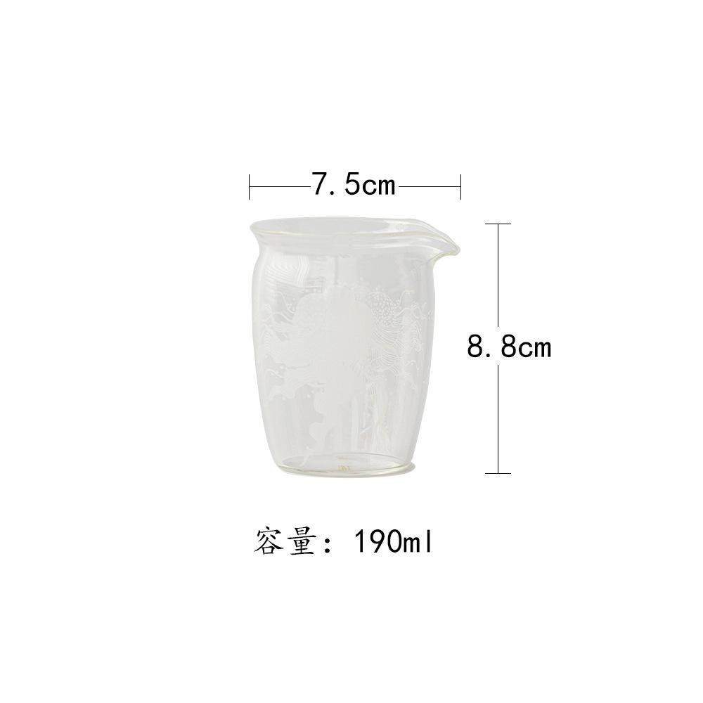 

190ml Jellyfish Glass Tea Pitcher Pour Tea Tea-separating Cha Hai Dispenser Justice Cup Oolong Tea Fair Mug Cafes Accessories