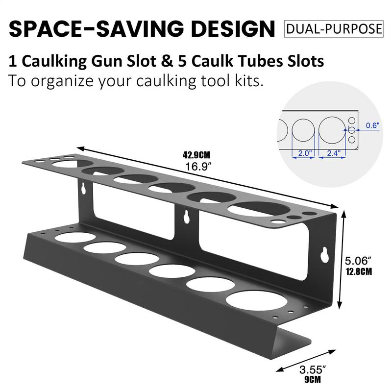 Caulking Tube Rack Metal Grease Tube Rack Wall Mounted Sealant Organizer Hand Caulking Tube Rack Caulking Tool Storage Rack