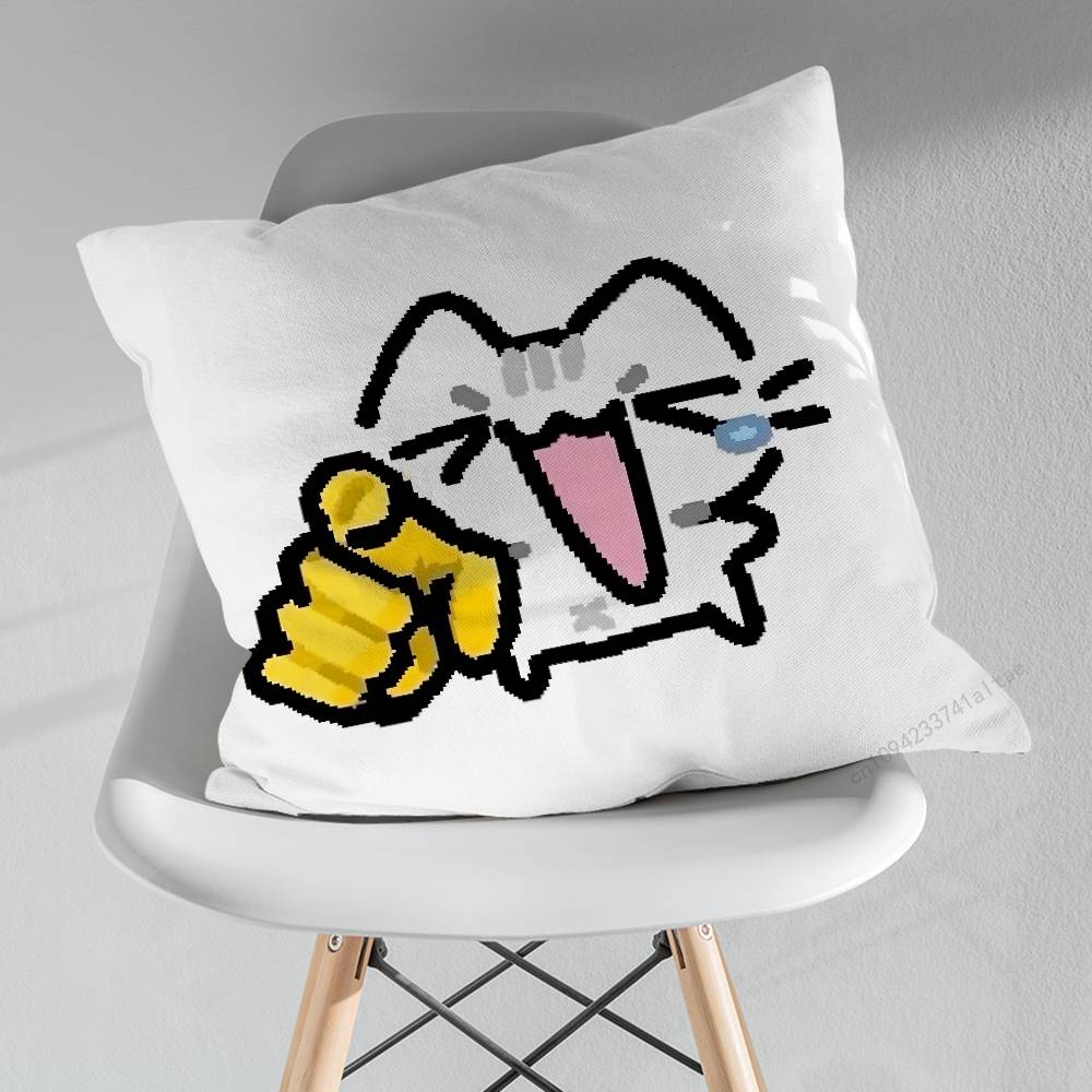 Cute Art SStrawberry Cat Pillowcase for Sofa Room Office Decor Printing Merchandise AllMatch Cushion Cover