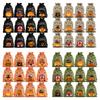 12 Pcs Halloween Treat Bags Burlap Gift Bags Mini Drawstring Candy Bags Pumpkin Pattern Goodie Bags for Halloween Party Favors