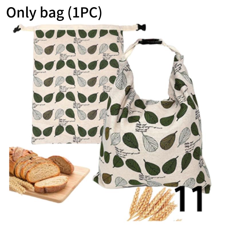 L Zipper Linen Cotton Beeswax Bread Bag Double-Layer with Buckle Reusable Food Storage for Bakery Eco-Friendly Sandwich Wrap