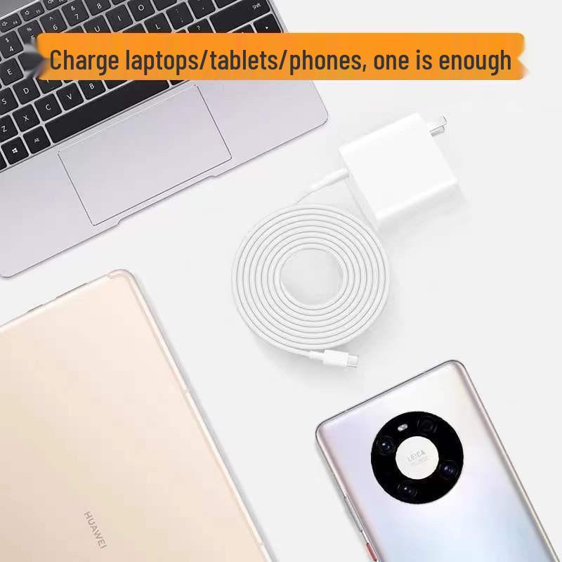 65W Dual C Charger Set for Huawei: Compatible with Matebook & Tablet, Super Fast Charging.
