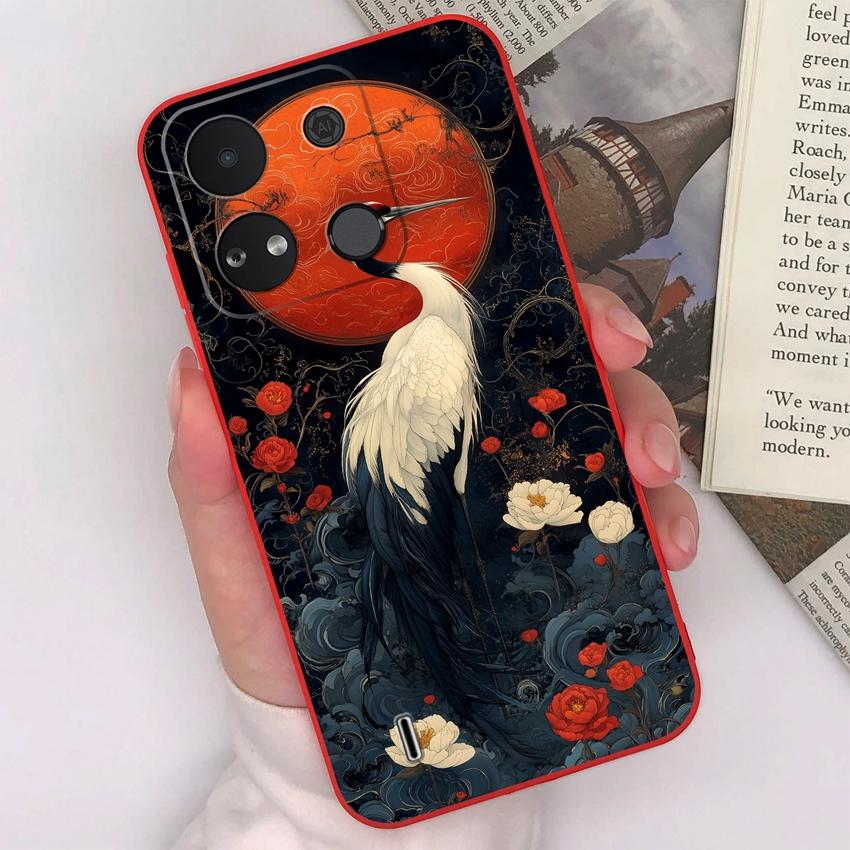 For Itel A04 A05s A16 A18 A23 A25 A26 A17 A33 A56 Phone Case Pretty Bow Pattern Fashion Shell Matte Silicone Anti Drop Protective Covers For Itel Capa