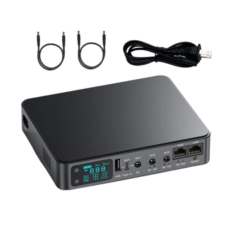 UPS Battery Backup 10400mAh/18000mAh Uninterruptible Power Supply Adapter for Routers Camera Smartphones 5V 9V 12V