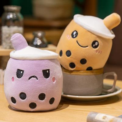 Two-side Reversible Bubble Tea Plush Toys Secret Pouch Boba Plushie Doll Soft Stuffed Boba Milk Tea Creative Kids Birthday Gift