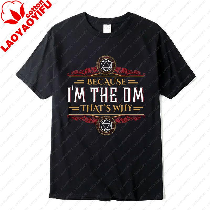 Dungeons and Dragons Lover Cotton TShirt DM Master RPG Tabletop Game D20 Dice Fantasy Warrior Tops Magic Playing Men Women Tees