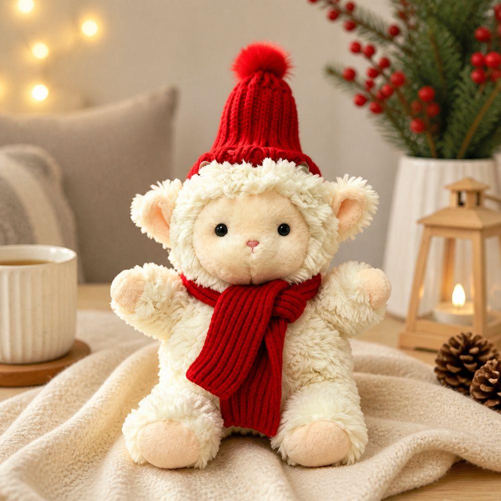 Soft Plush Sheep Plush Toy Fluffy Texture Cartoon Sheep Doll Holiday Decoration