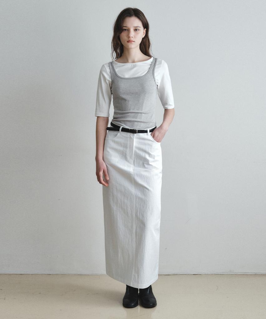 Wednesday Oasis For Woman Pure Cotton Long Skirt_Ivory(W26Sk02)
